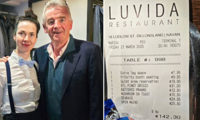 Ristorante irlandese prende in giro il CEO di Ryanair e gli fa pagare lo spazio per le gambe
