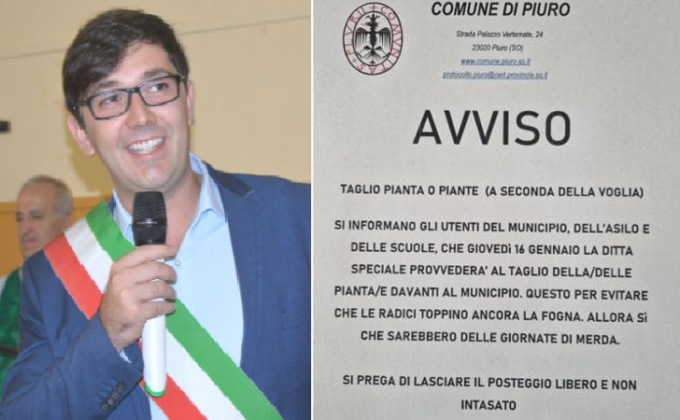 “Taglio pianta o piante (a seconda della voglia)”: lo scherzo del sindaco diventa virale