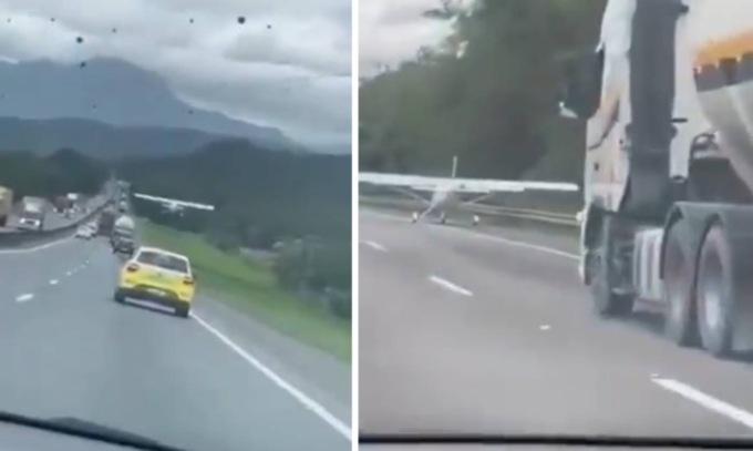 Fa atterrare l’aereo in autostrada in mezzo alle auto: il video