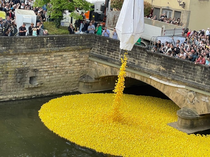 Duck Race, la gara nel fiume tra 20.000 paperelle… di plastica