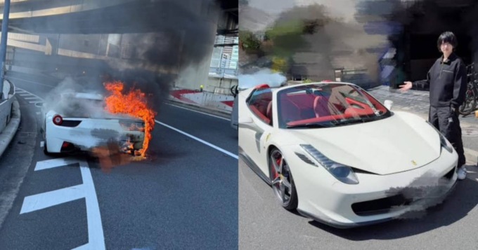 Compra una Ferrari con i risparmi di una vita, dopo un’ora l’auto prende fuoco