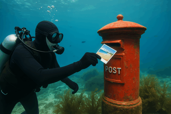 Una cartolina dal fondo del mare. La cassetta della posta subacquea (e funzionante)