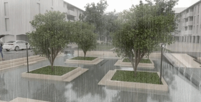 In Brianza arriva la piazza che si allaga di proposito. Se fosse questa la soluzione al clima impazzito?