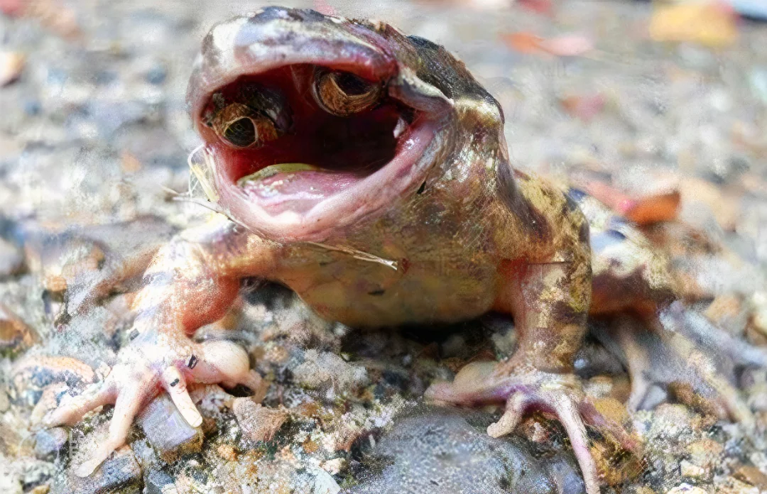 Il rospo con gli occhi all’interno della bocca: una delle più strane mutazioni mai viste in natura