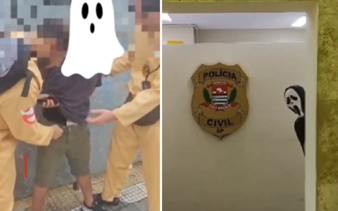 Poliziotti travestiti da alieni e Ghostbusters acchiappano i ladri al Carnevale in Brasile