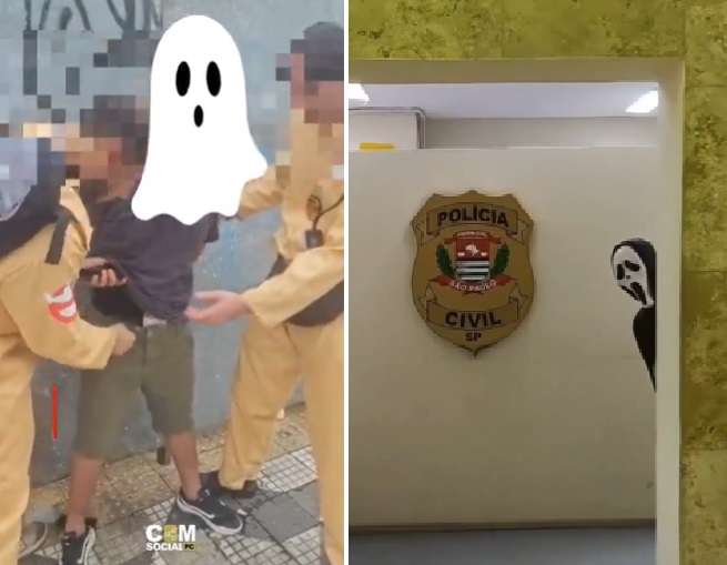 Poliziotti travestiti da alieni e Ghostbusters acchiappano i ladri al Carnevale in Brasile