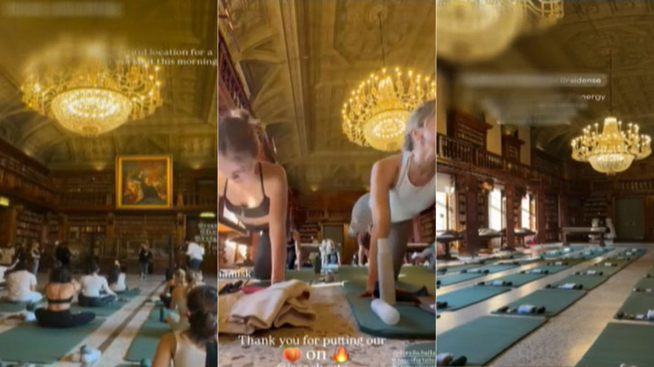 Metti una lezione di fitness nell’antica e prestigiosa biblioteca dell’Accademia di Brera