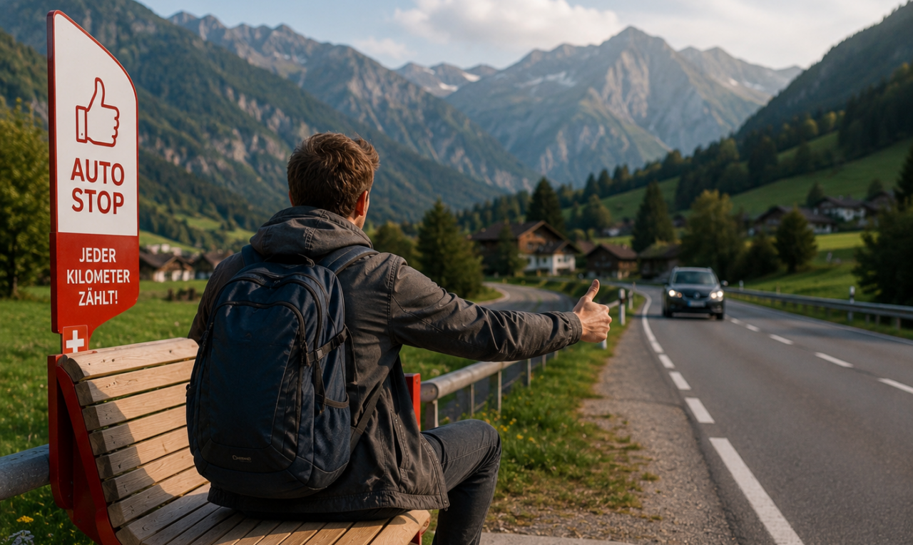 La Svizzera fa tornare in voga l’autostop: il Comune con panchine e cartelli “Stop, grazie” sulle strade