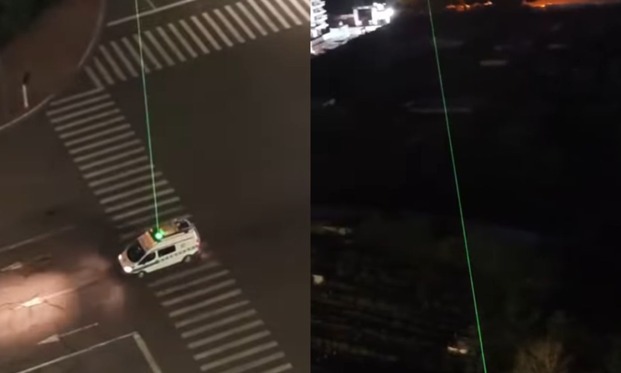In Cina un furgone gira in strada puntando un laser verde verso il cielo (ma non serve per parlare con gli alieni)